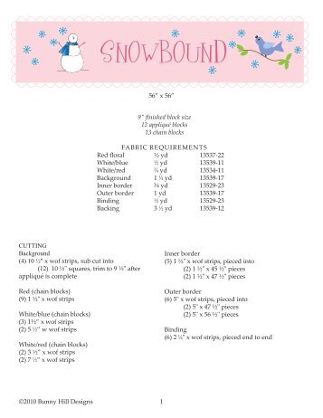 SNOWBOUND - Bunny Hill Designs