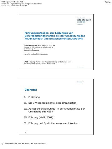 Referat Prof. Christoph HÃ¤feli