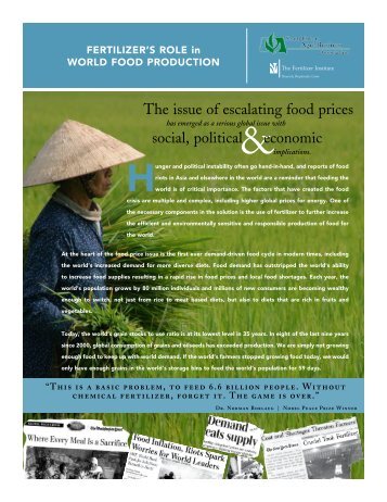 Fertilizer's Role in World Food Production - South Dakota Agri ...