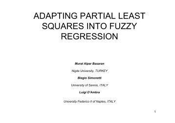 adapting partial least squares into fuzzy regression - Agrostat 2010