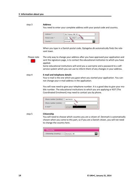 User guide - Optagelse.dk