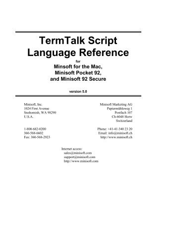 TermTalk Script Language Reference - Minisoft