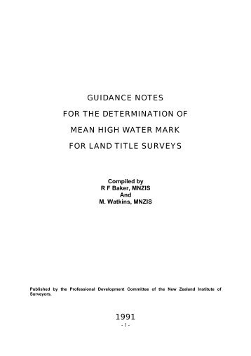 guidance notes for the determination of mean high water mark for ...