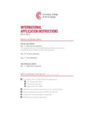 International Applicant Checklist - Columbus College of Art and ...