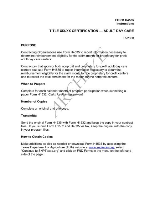 Form H4535 Square Meals