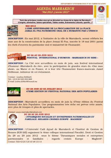 AGENDA MARRAKECH - Accueil