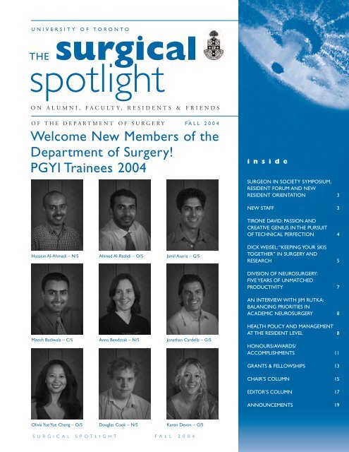 Fall 2004 (PDF) - The Surgical Spotlight