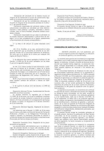 Decreto 245/2003, de 2 de septiembre por el que se regula la ...