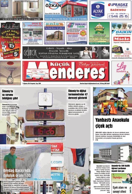 14 Ağustos tarihli Küçükmenderes Gazetesi