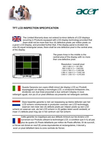 TFT LCD INSPECTION SPECIFICATION - Acer Support