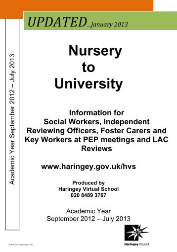 Nursery to University - Haringey Children and Families Procedures ...