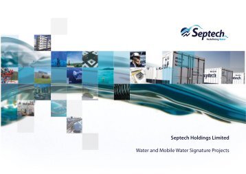 Septech Holdings Limited Water and Mobile Water Signature Projects