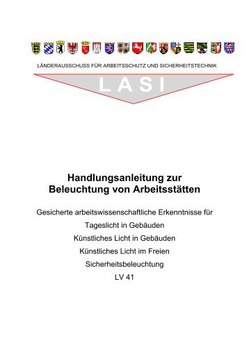 Handlungsanleitung zur Beleuchtung von Arbeitsstätten - Lasi - Osha