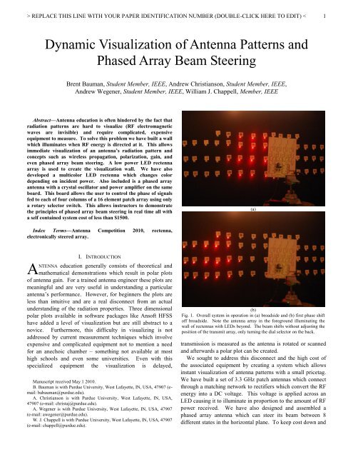 Dynamic Visualization of Antenna Patterns and Phased Array Beam ...