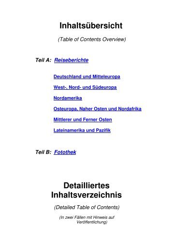 InhaltsÃ¼bersicht Detailliertes Inhaltsverzeichnis - aendres.de