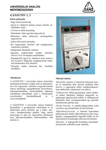 GANZUNIV 1, 3 - C+D Automatika Kft.