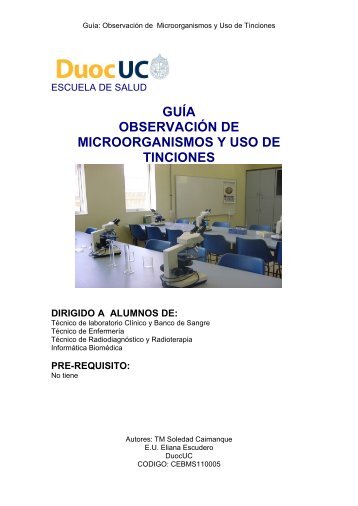 GUÃA OBSERVACIÃN DE MICROORGANISMOS Y USO ... - Biblioteca