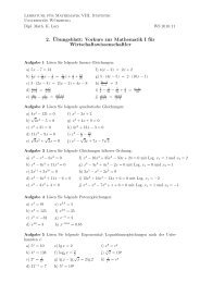 Ãbungsblatt 2 - Lehrstuhl fÃ¼r Mathematische Statistik Uni WÃ¼rzburg