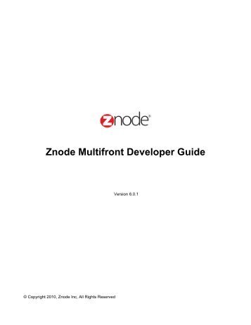 Znode Multifront Developer Guide