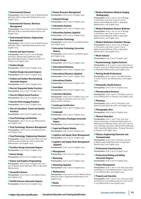 VICTER 2015: Victorian Tertiary Entrance Requirements - VTAC