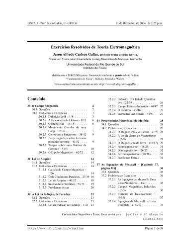 ExercÄ±cios Resolvidos de Teoria EletromagnÃ©tica ConteÂ´udo