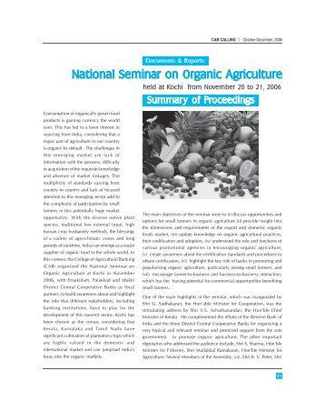 Proceedings of National Seminar on Organic Agriculture - CAB