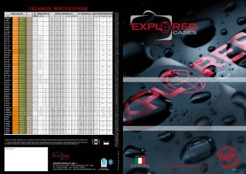 TECHNICAL SPECIFICATIONS - Explorer Cases