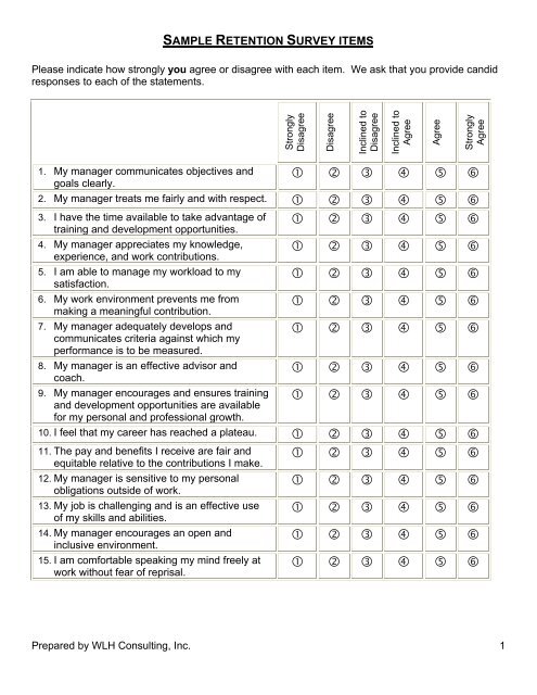 Sample Retention Survey WLH Consulting Inc sample-retention-survey-wlh-consulting-inc