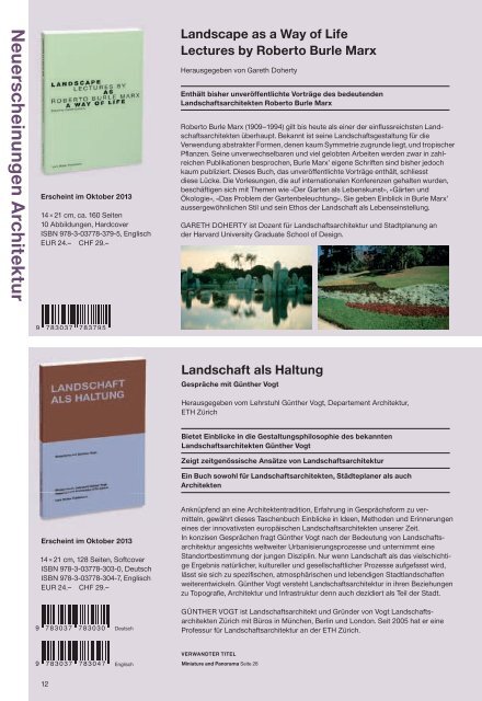 PDF â Deutsch, Herbst 2013 - Lars MÃ¼ller Publishers