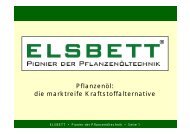 PflanzenÃ¶l: die marktreife Kraftstoffalternative - Elsbett