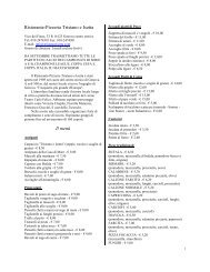 Ristorante-Pizzeria Tristano e Isotta Il menù