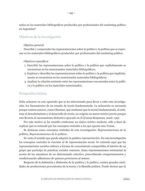 InvestigaciÃ³n en Ciencia PolÃ­tica - Facultad de Trabajo Social