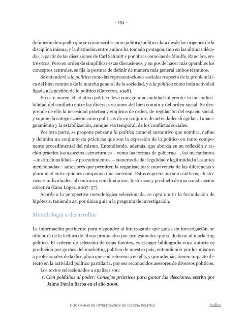 InvestigaciÃ³n en Ciencia PolÃ­tica - Facultad de Trabajo Social