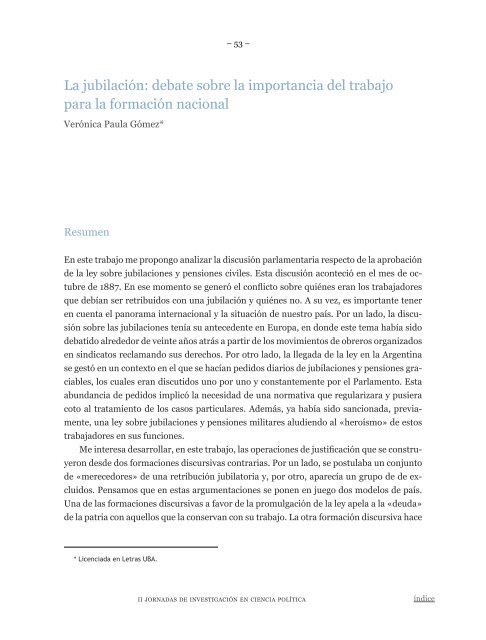 InvestigaciÃ³n en Ciencia PolÃ­tica - Facultad de Trabajo Social