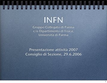 Presentazione del Gruppo Collegato (file PDF) - INFN Gruppo ...