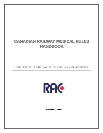 CANADIAN RAILWAY MEDICAL GUIDELINES HANDBOOK