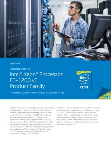 Intel® Xeon® Processor E3-1200 v3 Product Family