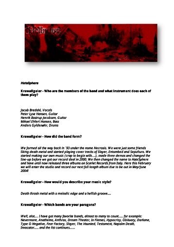 HateSphere Krawallgeier - Who are the members of the band and ...