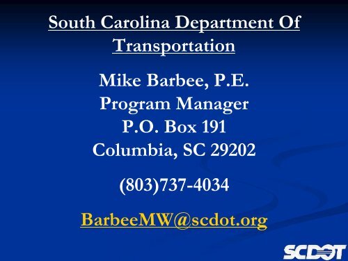 SCDOT Facts - Myrtle Beach Area Chamber of Commerce