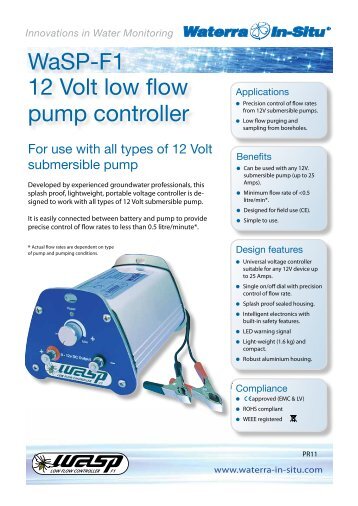 WaSP-F1 12 Volt low flow pump controller - Waterra-In-Situ
