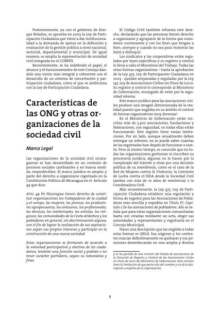 La sociedad civil organizada en Nicaragua, composición y ... - Kepa.fi