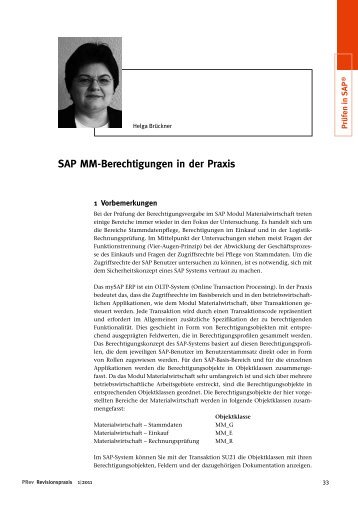 SAP MM-Berechtigungen in der Praxis (I 2011) - IBS Schreiber GmbH