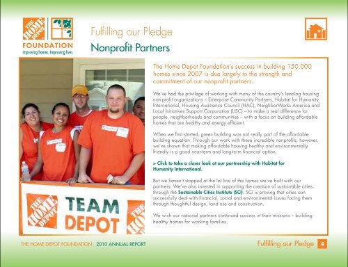 2010 ANNUAL REPORT - The Home Depot Foundation