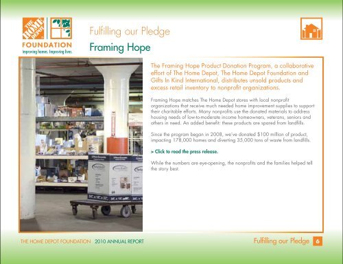 2010 ANNUAL REPORT - The Home Depot Foundation