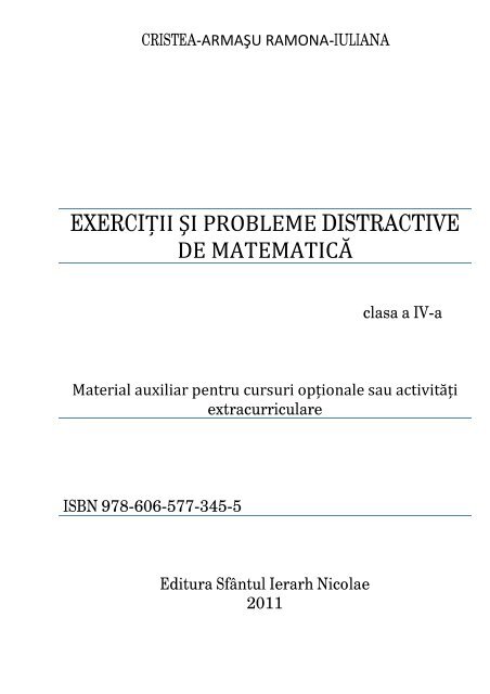 EXERCIÅ¢II ÅžI PROBLEME DISTRACTIVE DE MATEMATICÄ‚