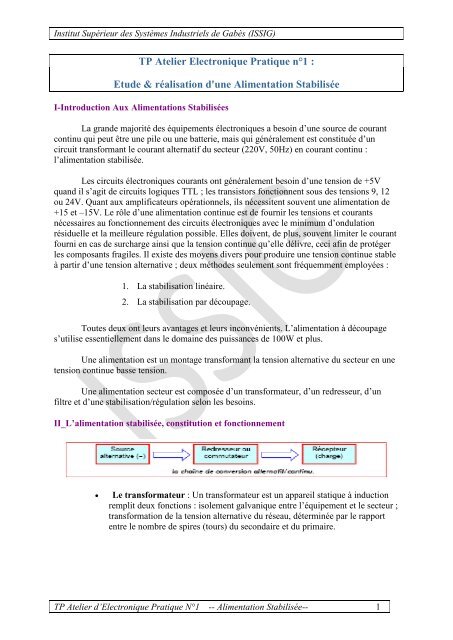 Alimentation Stabilisée, PDF, Transformateur électrique