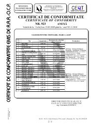 CERTIFICAT DE CONFORMITATE - Registrul Auto Roman
