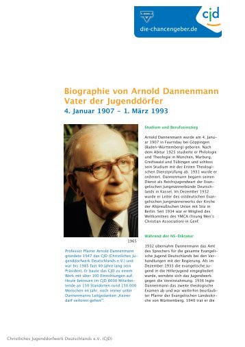 Themenblatt Arnold Dannenmann (Biografie) - CJD - Sportfestival