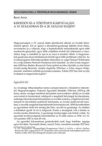 Reho Anna: Kisdedóvás a történeti Kárpátalján a 19. században és ...