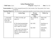 Sample action planning form